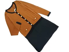 新品 YECCA VECCA イェッカヴェッカ チュニック ニット ワンピース sizeF/ベージュｘ緑 ◇■ レディースのサムネイル