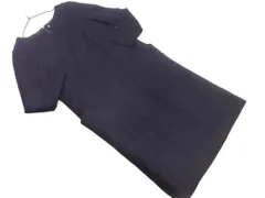 UNTITLED アンタイトル ウール100% ポケット Iライン ワンピース size1/濃紺 ◇■ レディース