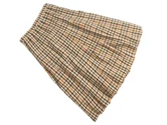 DAKS ダックス ウール混 チェック プリーツ スカート size66/ベージュ ◇■ レディース