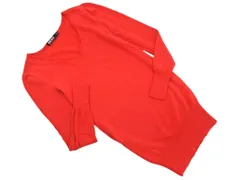 DKNY ダナキャランニューヨーク ウール100% Vネック ニット セーター sizeP/赤 ◇■ レディースのサムネイル
