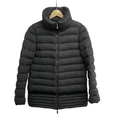 MONCLER(モンクレール) ダウンコート サイズ1 S レディース LEUCATE ダークグレー×黒 長袖/ジップアップ/冬
