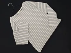 earth music&ecology アースミュージック＆エコロジー ボーダー カットソー sizeM/グレーＸ白 ◇■ レディース