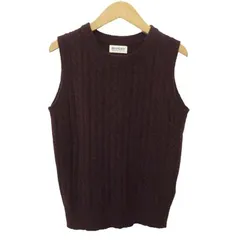 ビームスボーイ BEAMS BOY ベスト ニット ケーブル編み ウール 紫 パープル