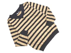 DRESKIP ドレスキップ ボーダー Vネック ニット セーター sizeL/ベージュ ◇■ レディース