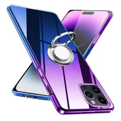 【新品】 iPhone 14 Pro 用 ケース リング クリア アイフォン 14Pro スマホケース 透明 6.1インチ tpu 薄型 軽量 シリコン グラデーション色 ケース 耐衝撃 指紋防止 車載ホルダー対応 防塵 一体型 人気 携帯カバー 2022 0