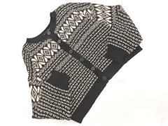 SM2 サマンサモスモス 総柄 ボリュームスリーブ カーディガン sizeF/黒 ◇■ レディース