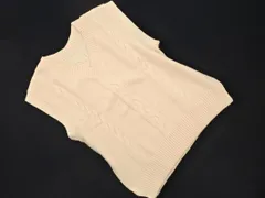 who's who Chico フーズフーチコ Vネック ニット ベスト sizeF/オフホワイト ◇■ レディース