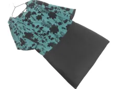 TO BE CHIC トゥービーシック ウール混 フロッキープリント Iライン ワンピース size38/緑ｘ黒 ◇■ レディースのサムネイル