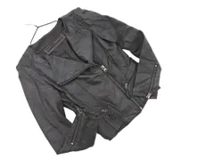 ZARA basic ザラ ベーシック 本革 ノーカラー ライダース ジャケット sizeM/黒 ◇■ レディース