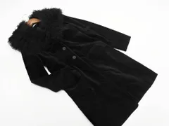 Sine qua none シネカノン フェイクファー ベロア ロング コート size38/黒 ◇■ レディース