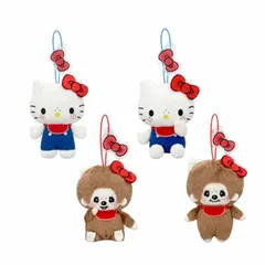モンチッチ×ハローキティ おそろいアクリルチャーム付きマスコット 全4種コンプリートセット