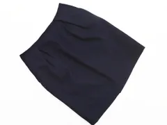 NATURAL BEAUTY BASIC ナチュラルビューティーベーシック ウール混 タック タイト スカート sizeL/紺 ◇■ レディース