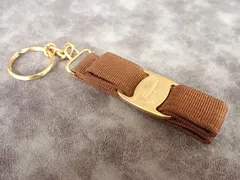 Salvatore Ferragamo フェラガモ キーチャーム リボン ブラウン キーホルダー