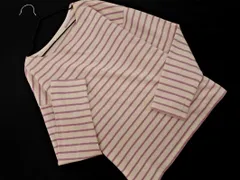 earth music&ecology アースミュージック＆エコロジー ボーダー カットソー sizeL/ピンクｘベージュ ◇■ レディース