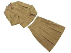 ROPE ロペ ウール混 セットアップ ジャケット スカート スーツ size上7AR 下60-86/茶 ◇■ レディース