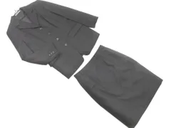 NEWYORKER ニューヨーカー ウール100% ストライプ セットアップ ジャケット スカート スーツ size13/チャコール ◇■ レディース