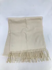 マフラー アイボリー 無地 フリンジ