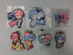 【TAKA72-79】△未検品　バンダイ　『Re:ゼロから始める異世界生活　ラム＆レム グッズ7点セット』まとめ売り　リゼロ　ラバーキーホルダー　アクリルスタンド