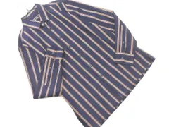 nano universe ナノユニバース ストライプ シャツ sizeS/紺 ◇■ メンズ