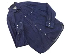 nano universe ナノユニバース スナップボタン デニム シャツ sizeM/紺 ◇■ メンズ