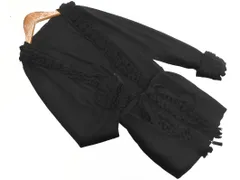 TO BE CHIC トゥービーシック シルク混 フリル ロング カーディガン sizeⅡ/黒 ◇■ レディース