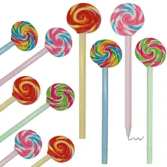 12本セット 0.5mm ジェルボールペン おしゃれ インク ロリポップ 黒 可愛い 文房具 ボールペン 筆記用 キャンディ ギフト プレゼント かわいい 子供 Maydahui 学生