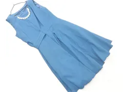 アサクラ アクセサリー 付 結婚式二次会 ドレス ワンピース size38/青 ■■ レディース