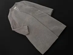 PLST プラステ ウール混 ノーカラー コート sizeS/グレー ◇■ レディース
