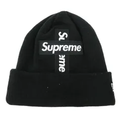 Supreme シュプリーム 20AW × New Era ニューエラ Cross Box Logo Beanie クロスボックスロゴ ビーニー ニットキャップ 帽子 ブラック系【中古】
