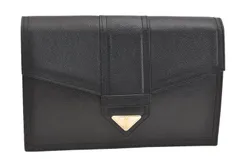 YVES SAINT LAURENT イヴサンローラン ヴィンテージ クラッチハンドバッグ 財布 レザー ブラック 5811N