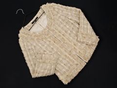 ketty ケティ フリル ノーカラー ジャケット size2/ベージュ ◇■ レディース