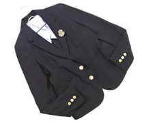 JOURNAL STANDARD L'ESSAGE ジャーナルスタンダードレサージュ ウール混 ブローチ付き テーラード ジャケット size36/紺 ◇■ レディース