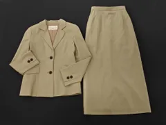 GIANNI LO GIUDICE ジャンニロジュディチェ シルク混 セットアップ ジャケット スカート スーツ size上36 下34/ベージュ ■■ レディース