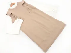 INGNI イング ニット フェイクレイヤード チュニック ワンピース sizeM/白ｘ茶 ◇■ レディース