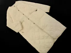 coen コーエン ノーカラー ロング キルティング コート sizeM/アイボリー ◇■ レディース