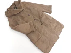 w closet ダブルクローゼット ムートン調 裏ボア フーデッド コート sizeF/ダークブラウン ◇■ レディース