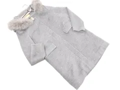 Apuweiser-riche アプワイザーリッシェ ウール混 ブローチ ファー フード付き ノーカラー コート size1/グレー ◇■ レディース