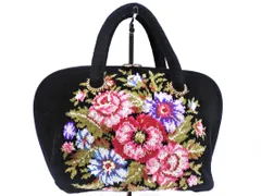 FEILER フェイラー 花柄 ハンド バッグ 黒 ■■ レディース