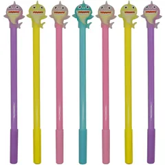 ギフト プレゼント 学生 子供 筆記用 文房具 大きい鮫 おしゃれ ジェルボールペン 黑インク 0.5mm 12本セット ボールペン サメ 動物 かわいい Maydahui