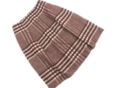 AMACA アマカ ウール混 チェック タック Aライン 台形 スカート size38/ボルドー ◇■ レディース