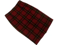 23区 ウール100% チェック タイト スカート size38/赤 ◇■ レディース