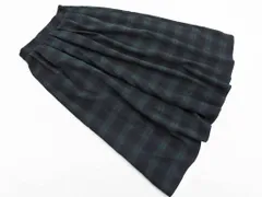 earth music&ecology アースミュージック＆エコロジー チェック ロング スカート sizeF/黒x緑 ◇■ レディース