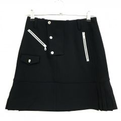 美品 近年 マークアンドロナ ストレッチ スカート プリーツ ネイビー