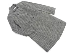 NATURAL BEAUTY BASIC ナチュラルビューティーベーシック ウール混 スタンドカラー コート sizeM/黒ｘ白 ◇■ レディース