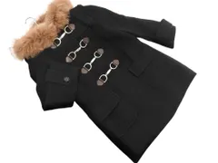 Apuweiser-riche アプワイザーリッシェ アンゴラ混 フェイクファー 付き ダッフル コート size2/黒 ◇■ レディース