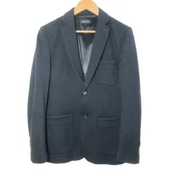 ナノユニバース nano universe Construction by Atelier テーラード ジャケット シングル 2B ウール 総裏地 S 紺 ネイビー /X