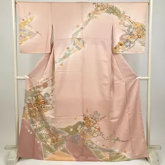 たんす屋 TANSU-YA 着物 リユース着物 訪問着 ピンク フォーマル セミフォーマル 古典 袷 絹 未洗い 【身丈】162cm【裄丈】66.5cm MS7773