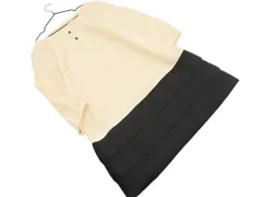 nano universe ナノユニバース ウール100% ティアード ワンピース size38/アイボリーｘ黒 ◇■ レディース