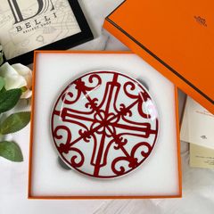 エルメス HERMES ガダルキヴィール プレート レッド お皿 サークル