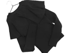 GRL グレイル ケープカラー バックオープン リブ ニット セーター sizeS/黒 ◇■ レディース